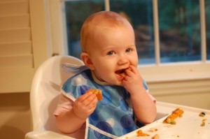 Baby Maggie eating